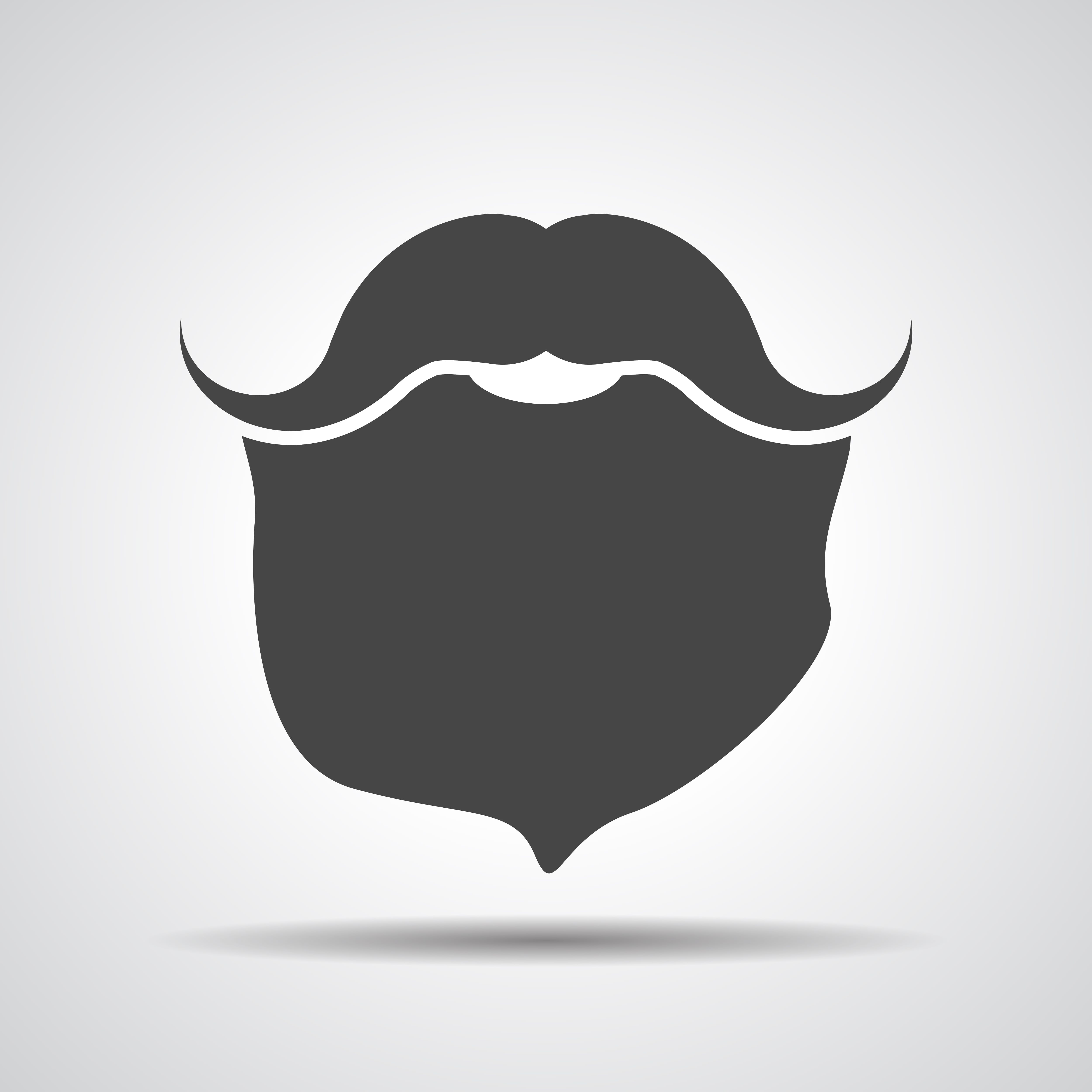 Mustache with beard - vector icon